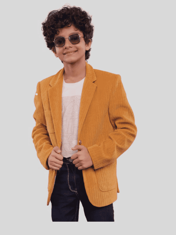 Boys Party Blazer With T-Shirt -Yellow