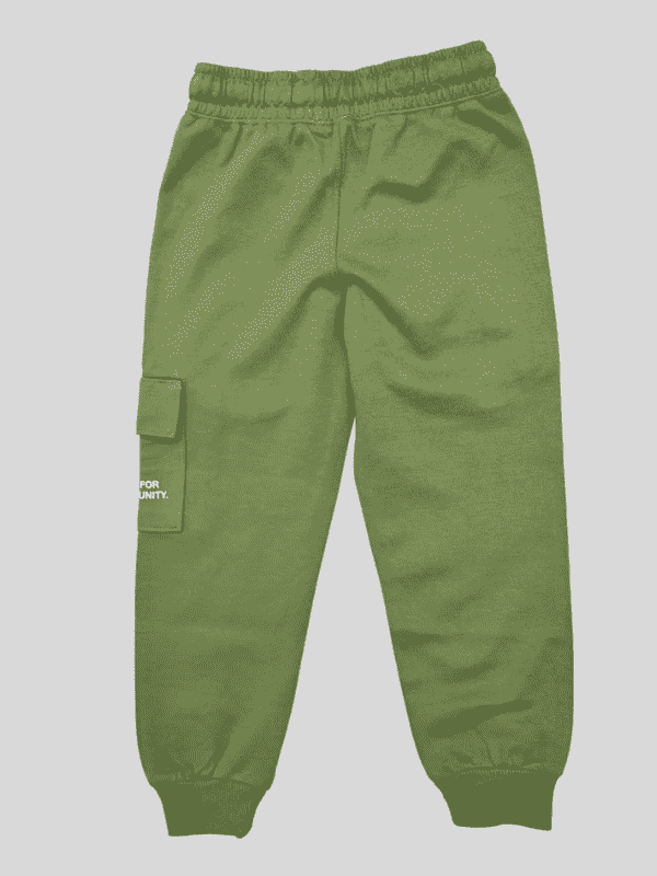 Boys Leisure Plain Elastic Waist Track Pant With Rib - Green
