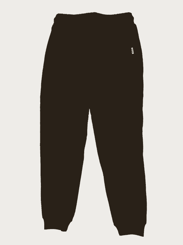 Boys Leisure Plain Elastic Waist Track Pant With Rib - Black.