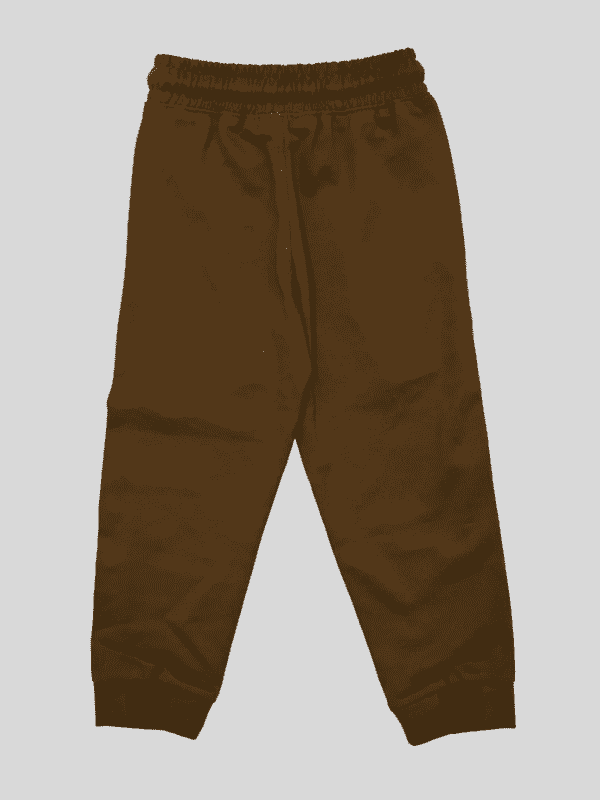 Boys Leisure Plain Elastic Waist Track Pant With Rib - Olive Green
