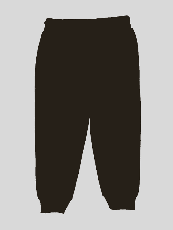 Boys Leisure Plain Elastic Waist Track Pant With Rib - Black