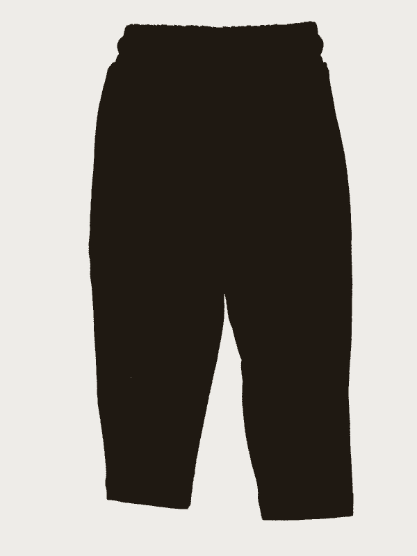 Boys Leisure Plain Rib Waist Track Pant W/O Rib - Black