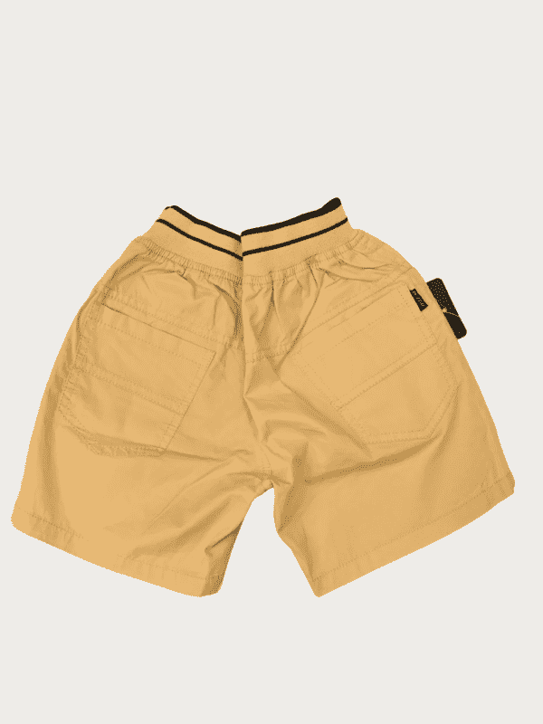 Boys Casual Plain Cotton Shorts Full Elastic - Fawn