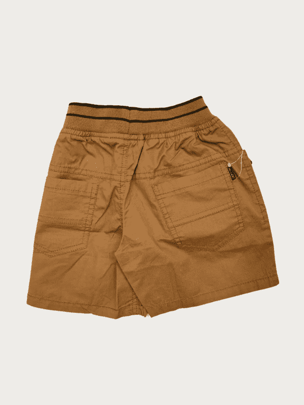 Boys Casual Plain Cotton Shorts Full Elastic - D.Khakhi