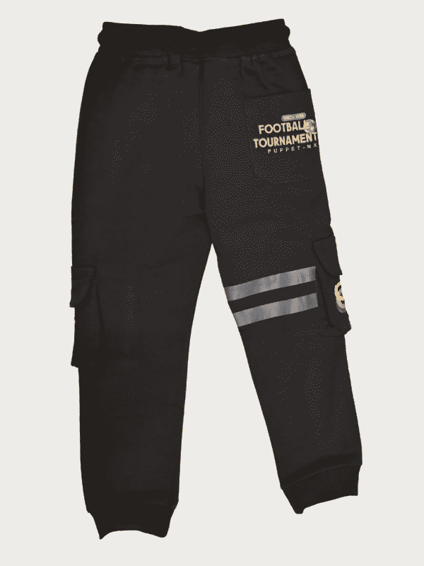 Boys Leisure Plain Rib Waist Track Pant With Rib - Navy Blue