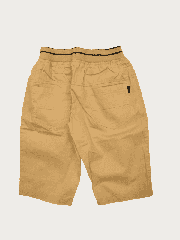 Boys Casual Plain Cotton Shorts Full Elastic - Cream