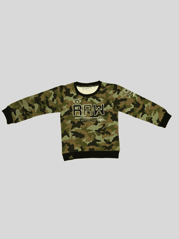 Boys Casual Full Sleeves Printed Round Neck T-Shirt - Green