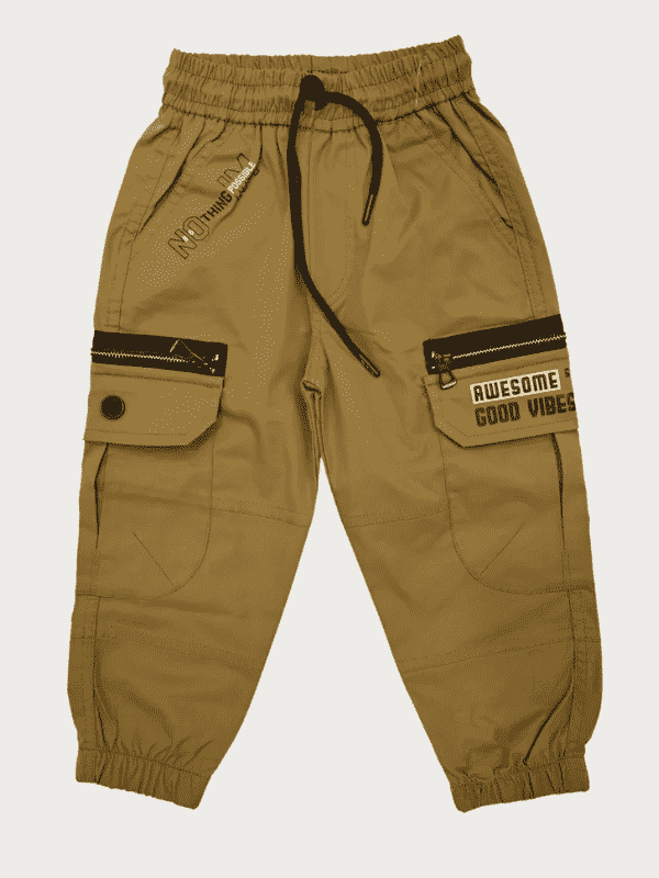 Boys Casual Fashion Cotton Joggers With Rib - P.Green