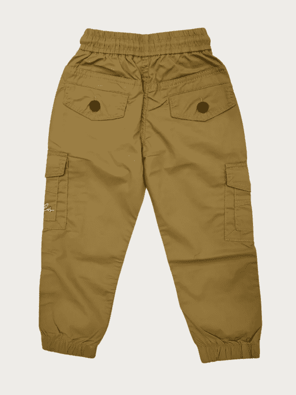 Boys Casual Plain Cotton Joggers With Rib - Green
