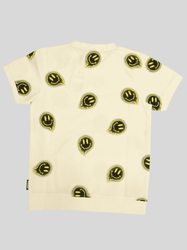 Boys Casual Half Sleeves Printed Round Neck T-Shirt - White