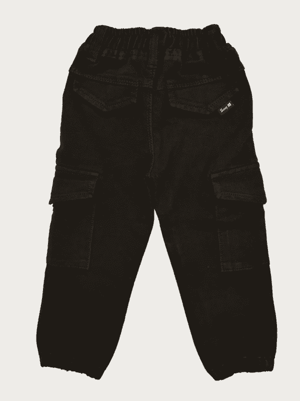 Boys Casual With Rib Jeans Joggers Full Elastic - Black