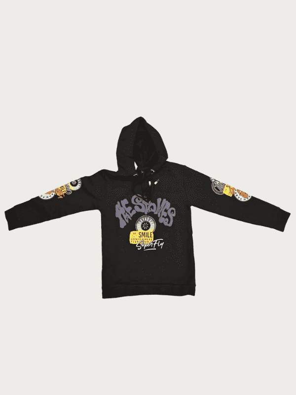 Boys Casual Coordinate Sets Printed Full Sleeves Track Pant Set - Navy Blue