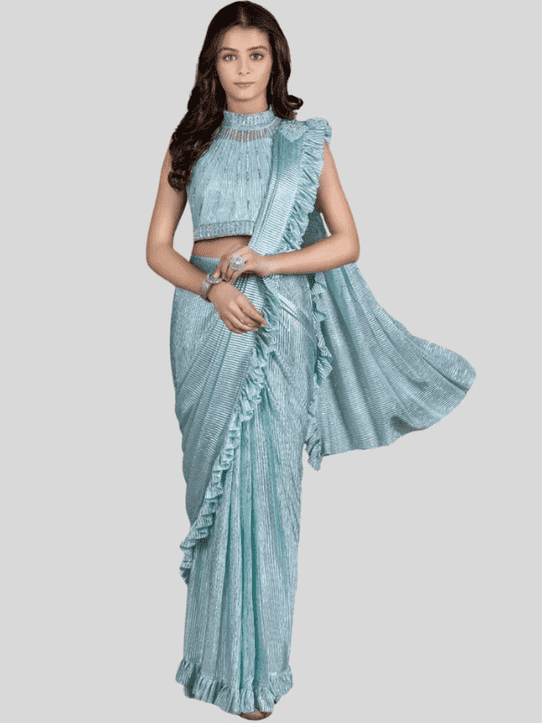 Girls Traditional Sleeves Less Long Choli - Green