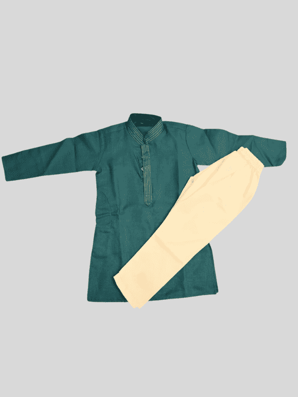 Boys Traditional With Work Chudidar Kurta Set - Blue