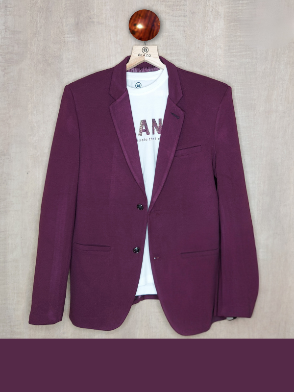 Boys Party Blazer With T-Shirt -Maroon