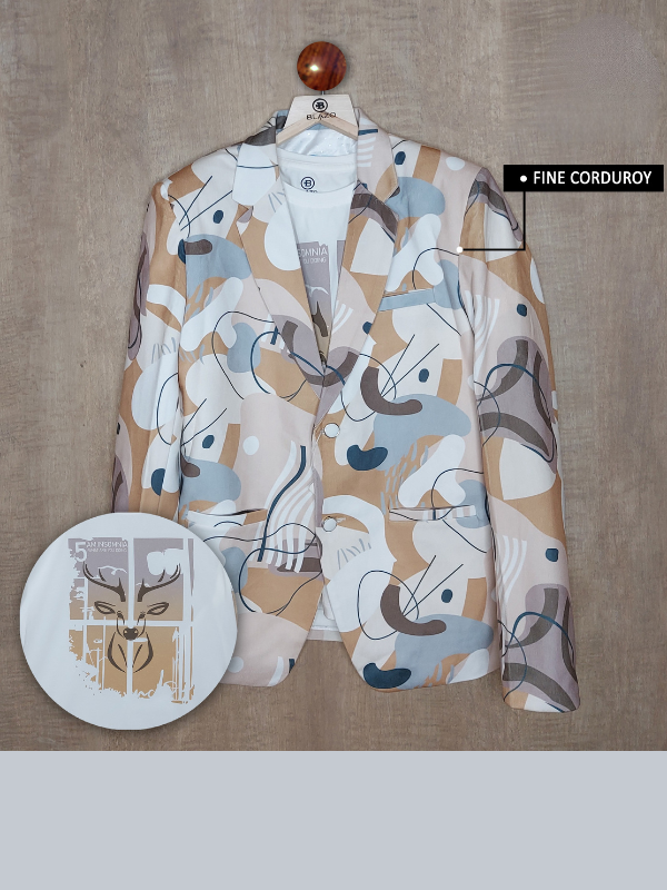 Boys Party Blazer With T-Shirt -Cream