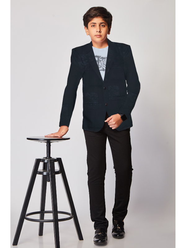 Boys Party Blazer With T-Shirt -Black