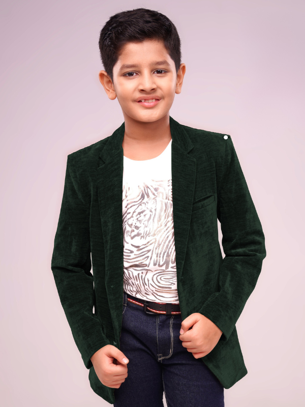 Boys Party Blazer With T-Shirt -Green