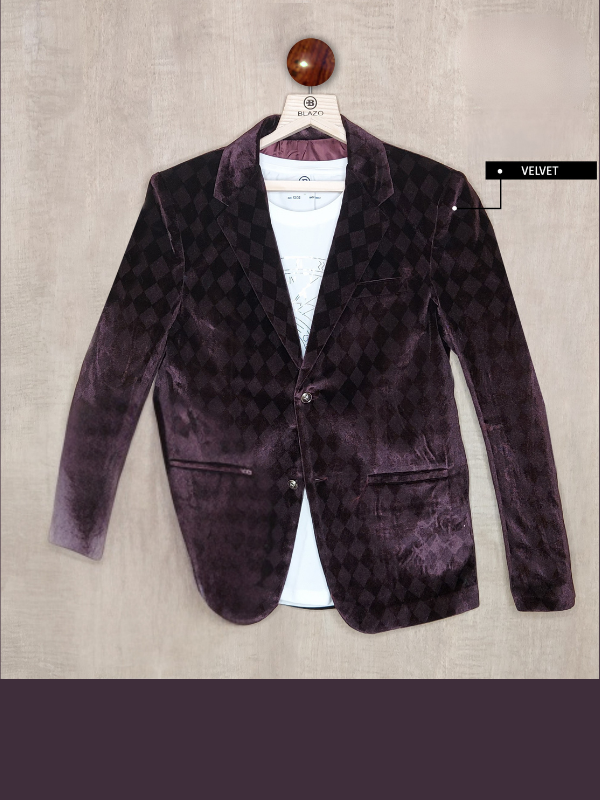 Boys Party Blazer With T-Shirt -Wine