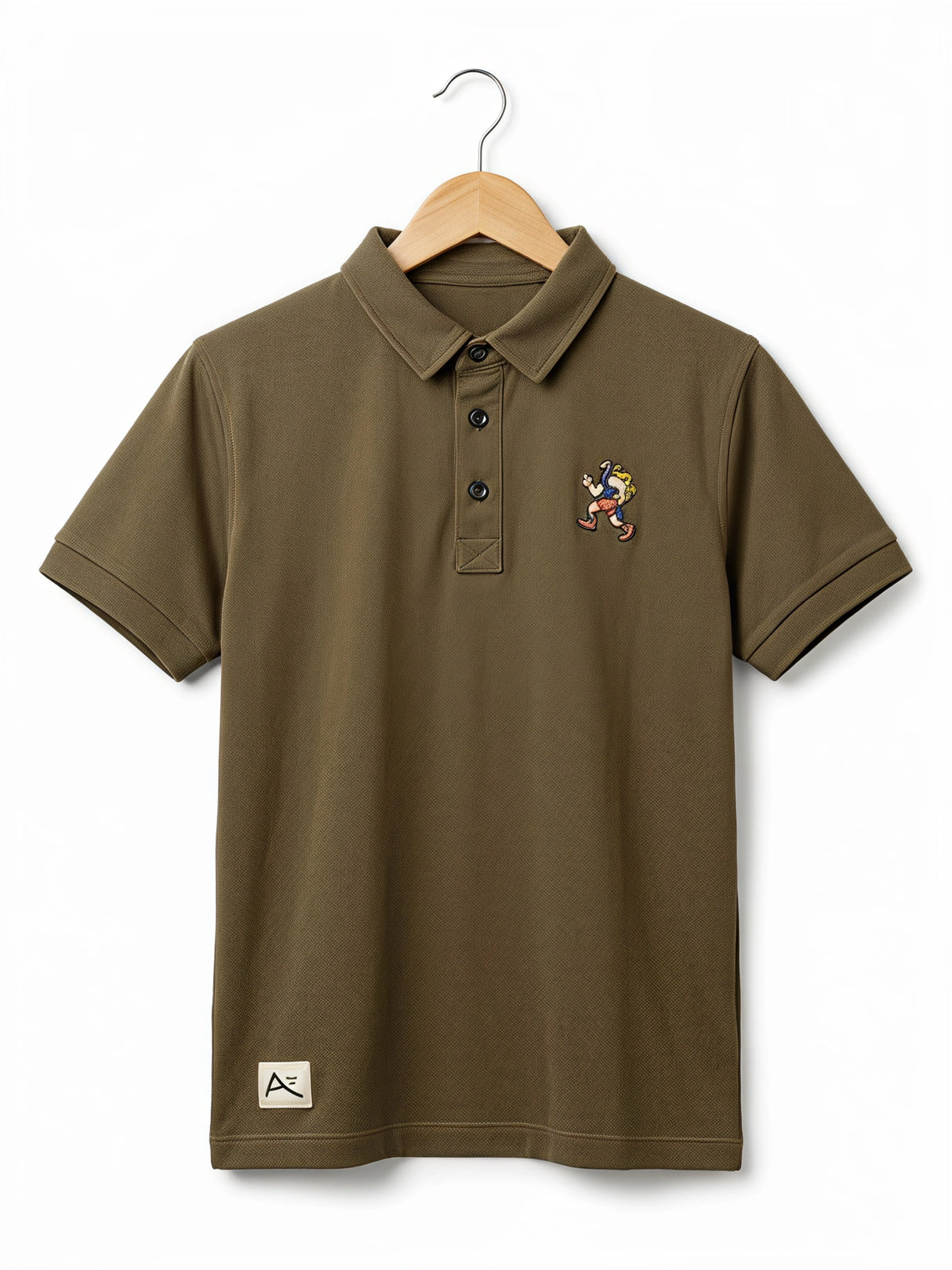 Boys Brown Graphic Polo T-Shirt