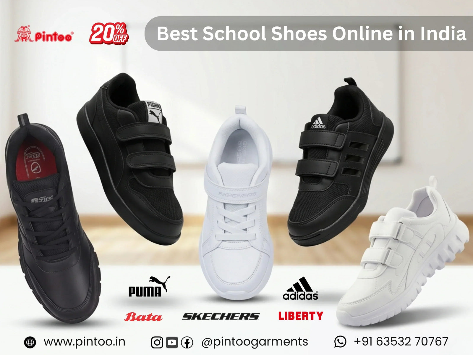 Best School Shoes Online in India | Shop Original Brands at Pintoo.in
