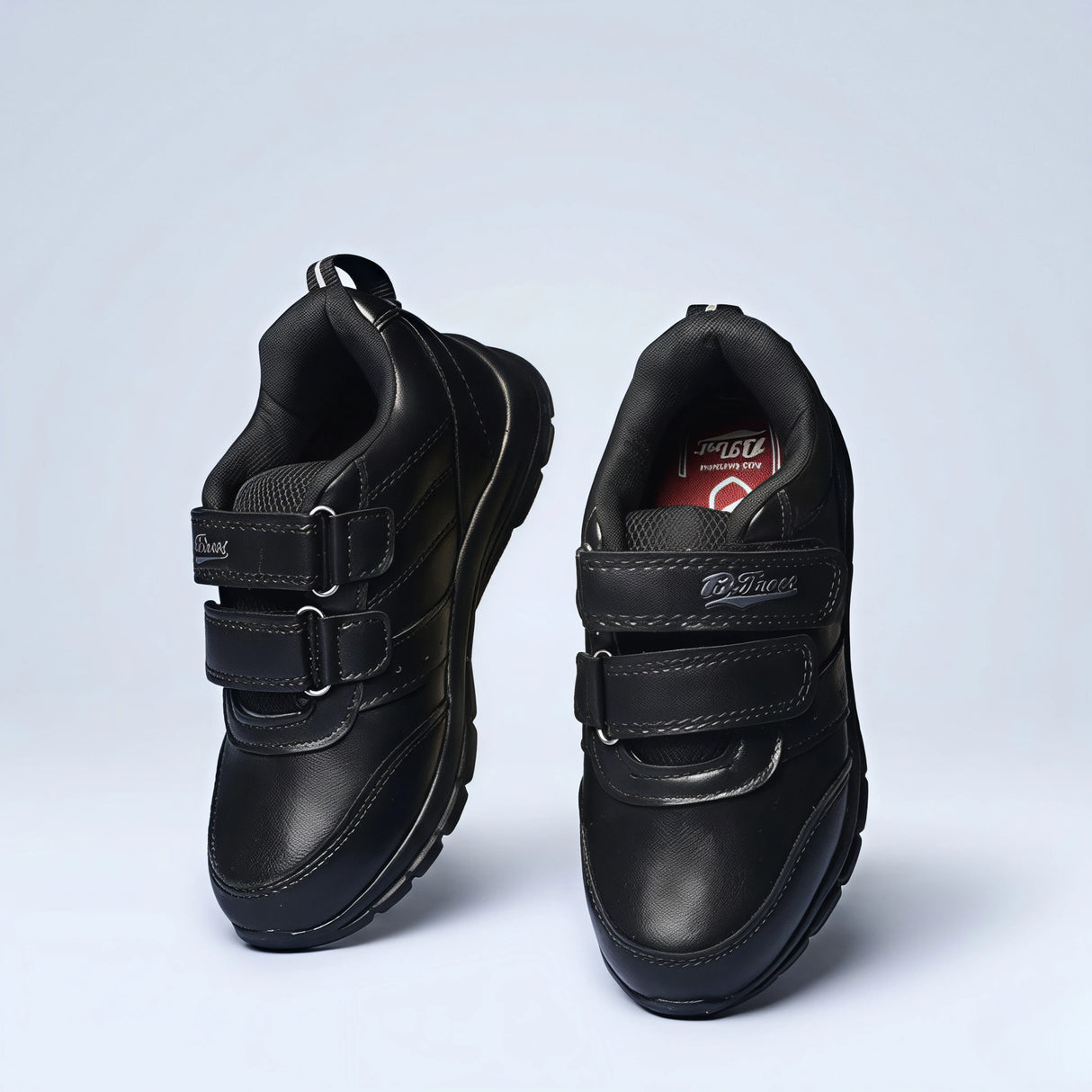 Bata Unisex Black Velcro School Shoes - Durable All-Day Comfort.