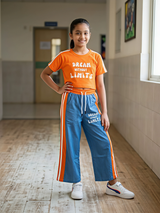 Girls Orange & Blue "Dream Without Limits" Co-ord Set