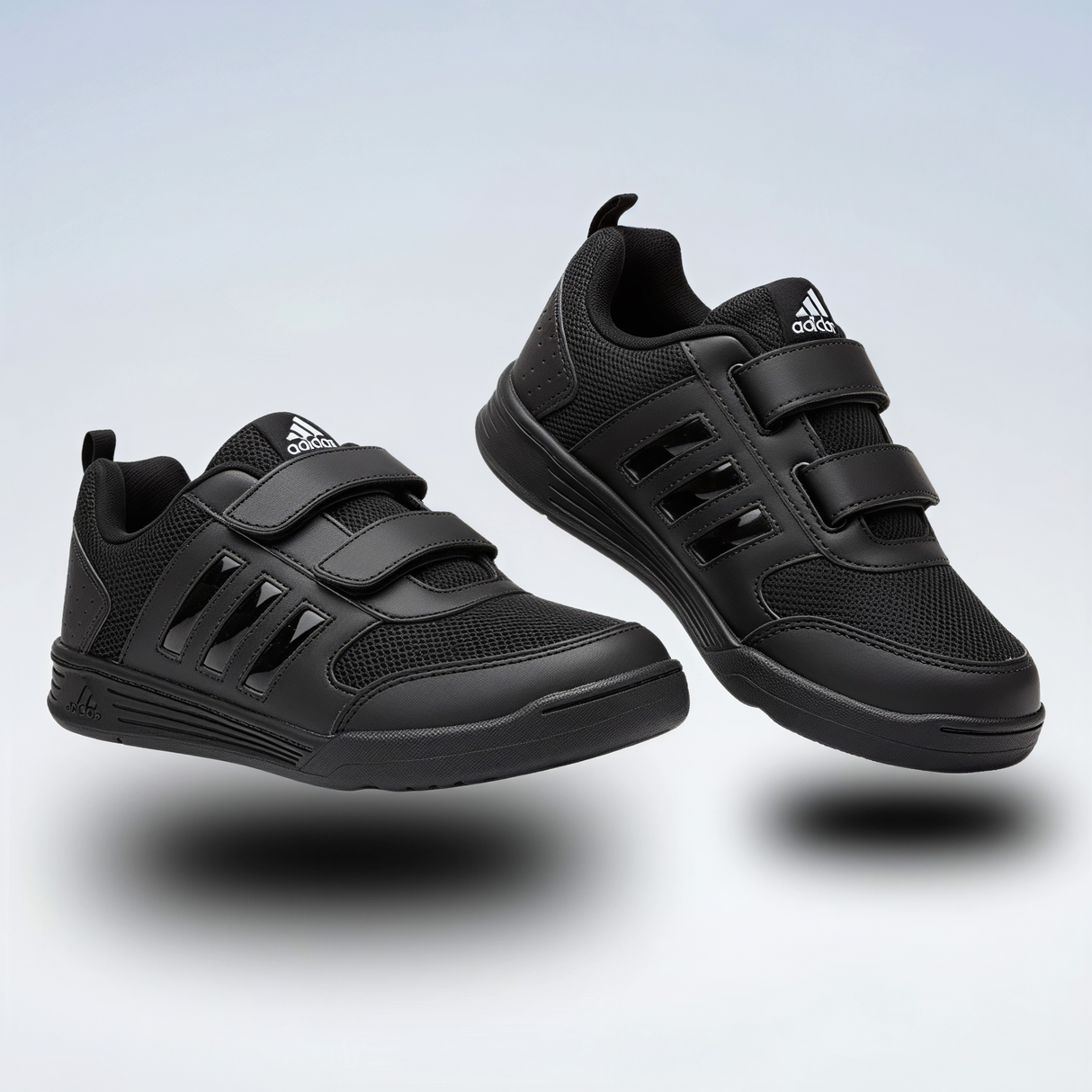 Adidas Fluo Black Velcro Unisex School Shoes.