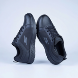 Skechers Unisex Black Lace-Up School Shoes.
