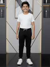 Boys' Premium Cotton Blend Black Joggers