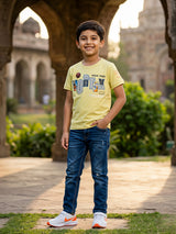Boys "Ninja Team" Graphic T-Shirt - Vibrant Yellow