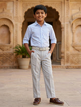 Boys' Premium Slim-Fit Formal Grey Pant