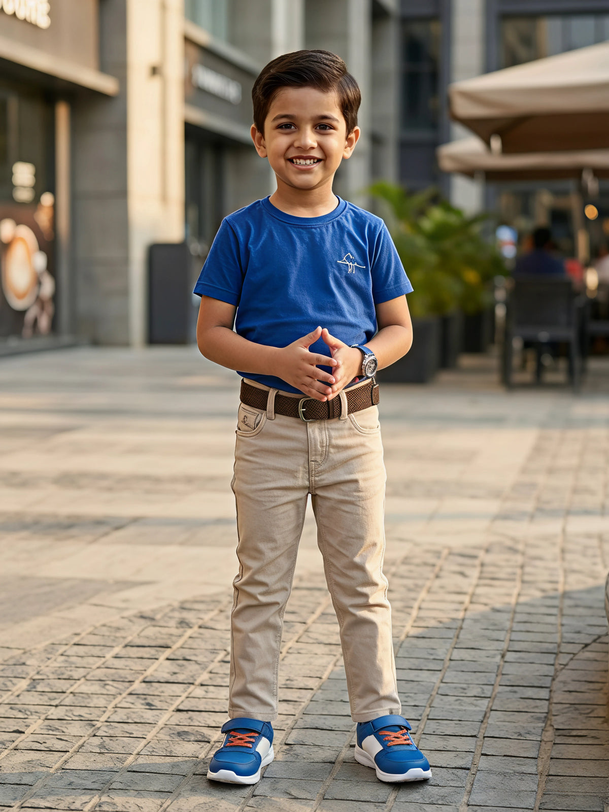 Boys' Stylish Slim Fit Brown Denim Jeans