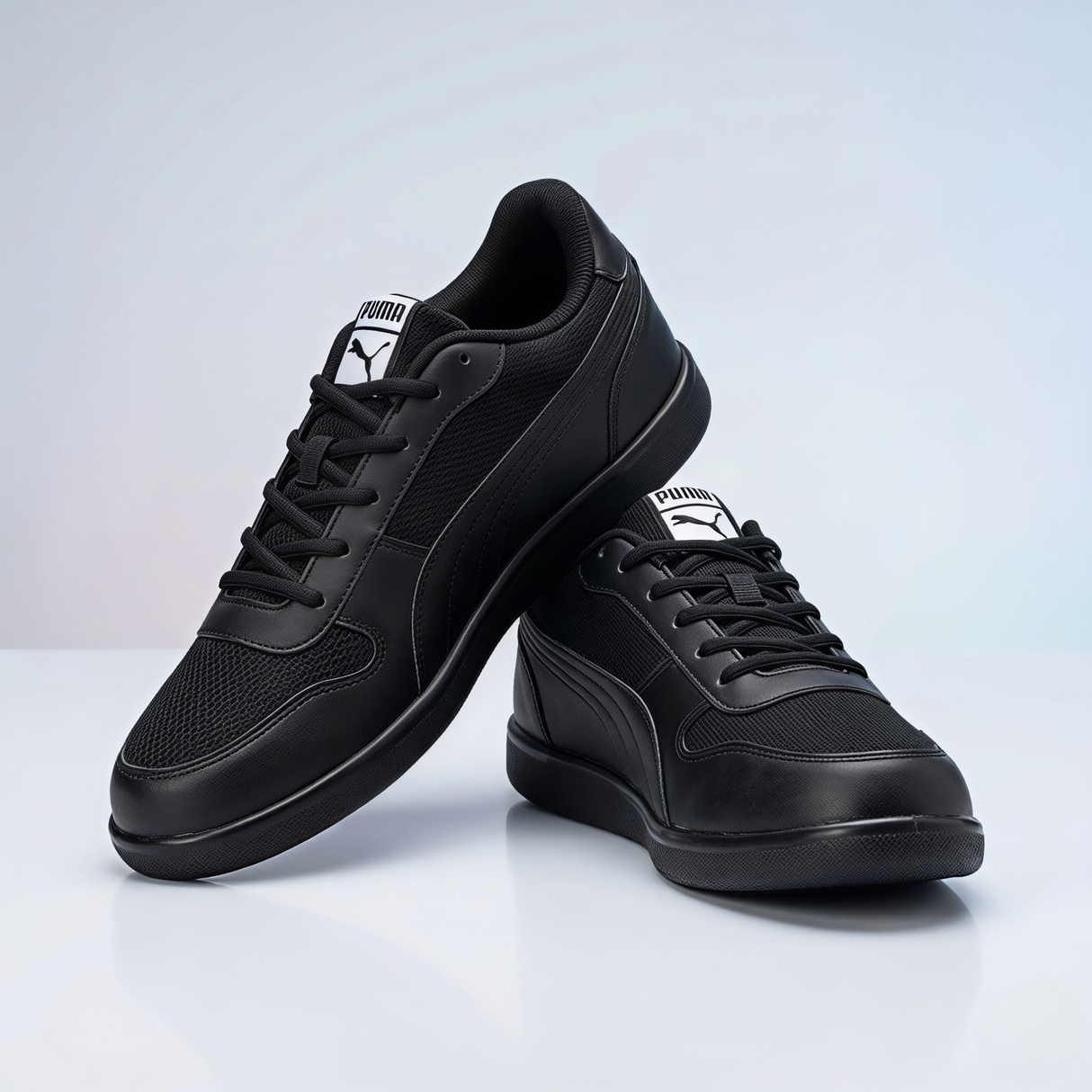 Puma Black Lace Unisex School Shoes.