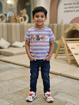 Boys Purple Striped ABC Graphic T-Shirt