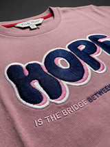 Girls Mauve Purple Hope Printed Boxy Casual Top.
