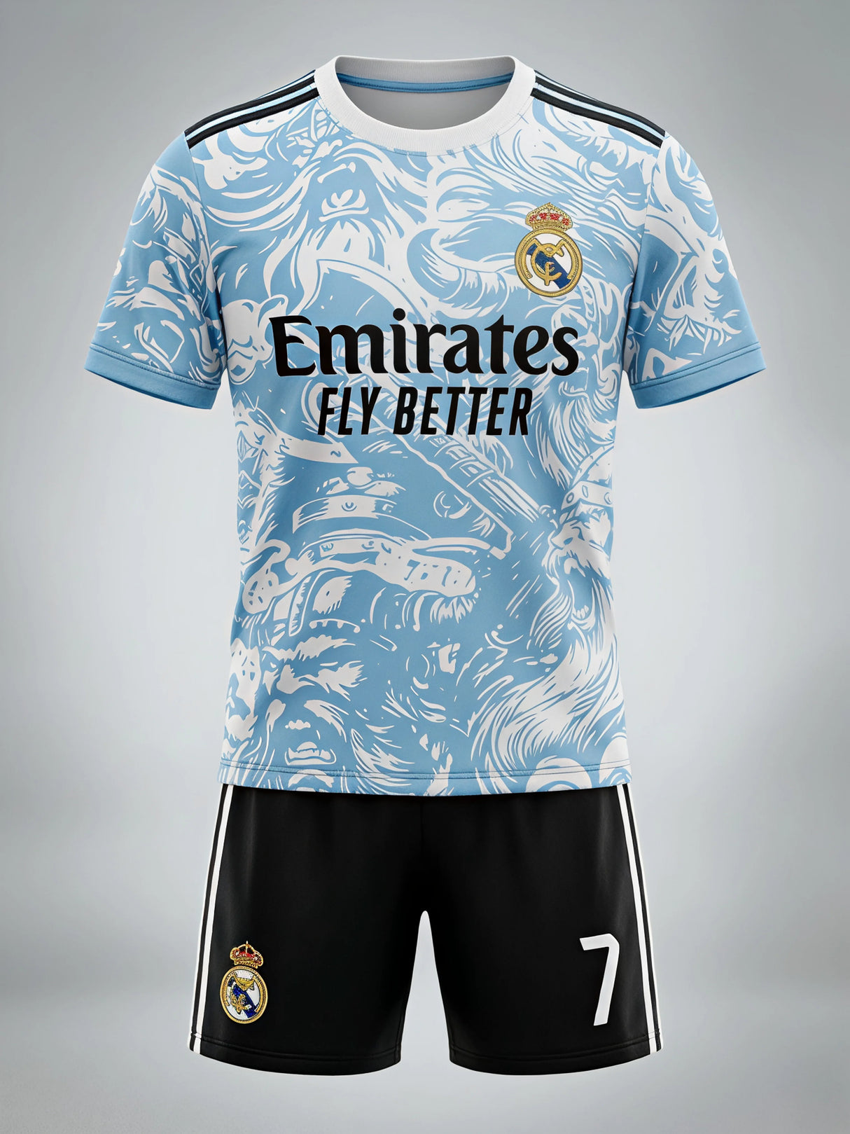 Boys Light Blue Football Print Coordinate Set