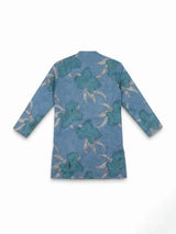 Blue Floral Embroidered Kurta Pajama Set for Boys
