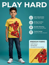 Boys Yellow Iron Man Graphic Cotton T-Shirt