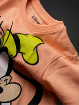 Boys Peach Goofy Graphic Print T-Shirt