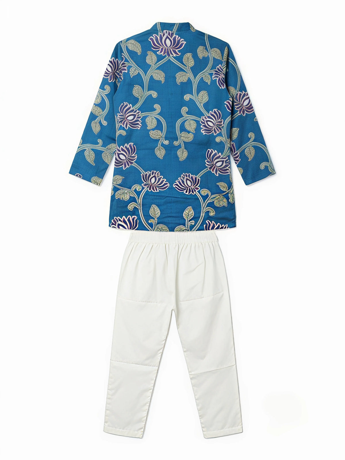 Boys Blue Printed Kurta Set
