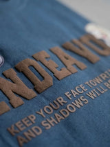 Navy Blue Graphic Printed Cotton T-Shirt Kids Wear