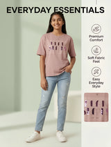 Girls Peach Graphic Casual Top