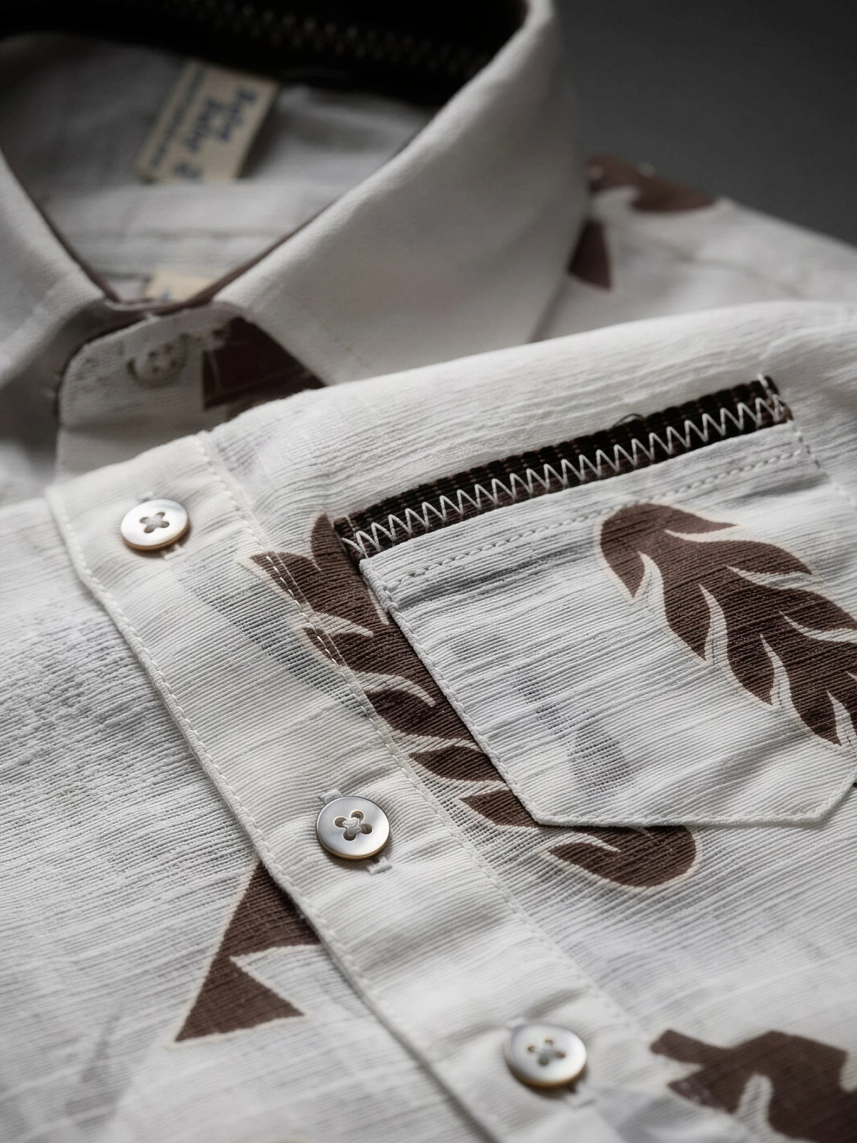 Brown Leaf Print Cotton Boys Coordinate Set