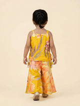 Yellow Floral Print Sharara Set with Dupatta