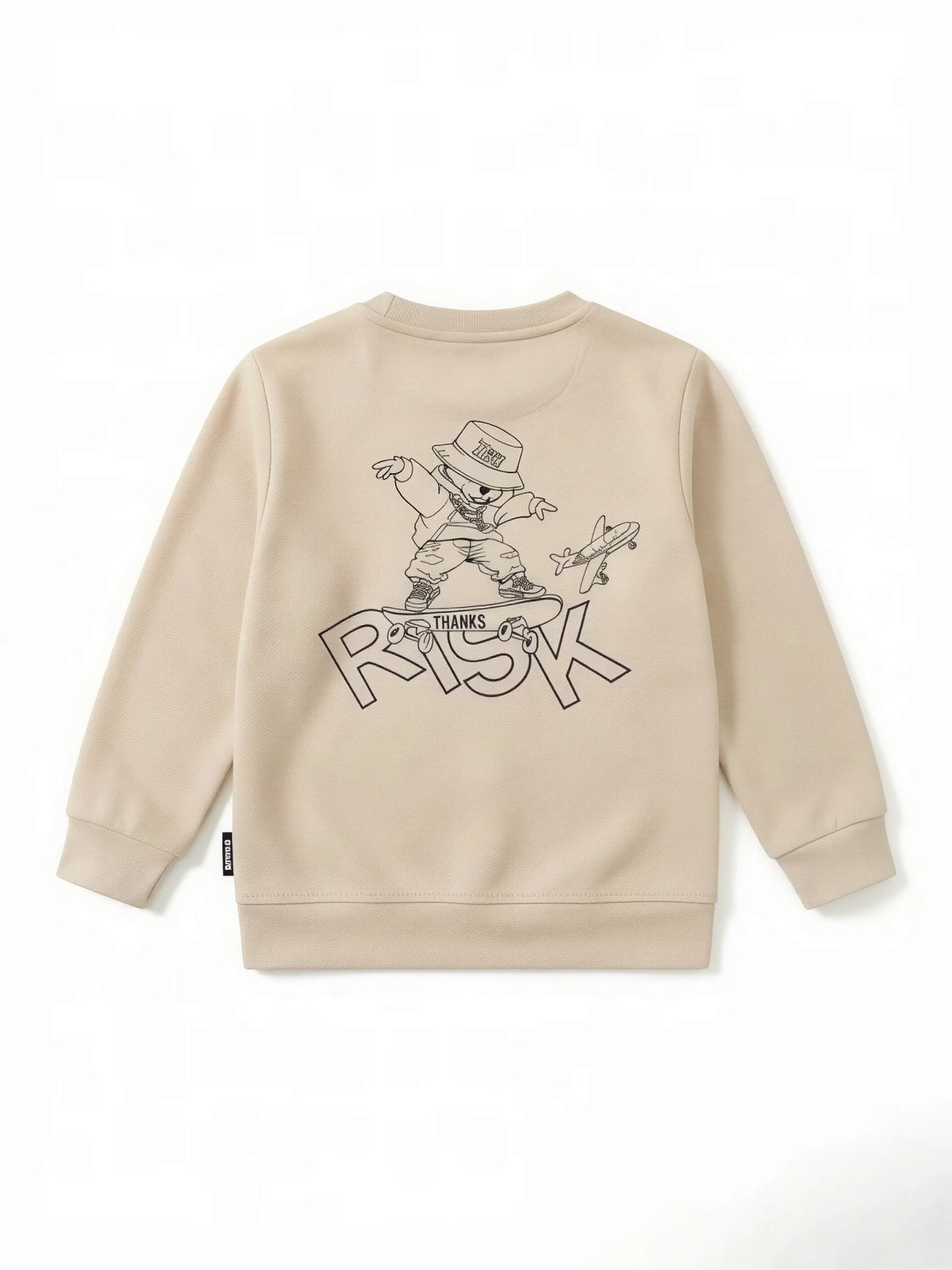 Cream Bear Graphic Print T-Shirt