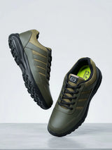 ProStride Olive Green Premium Lace-Up Sneakers.