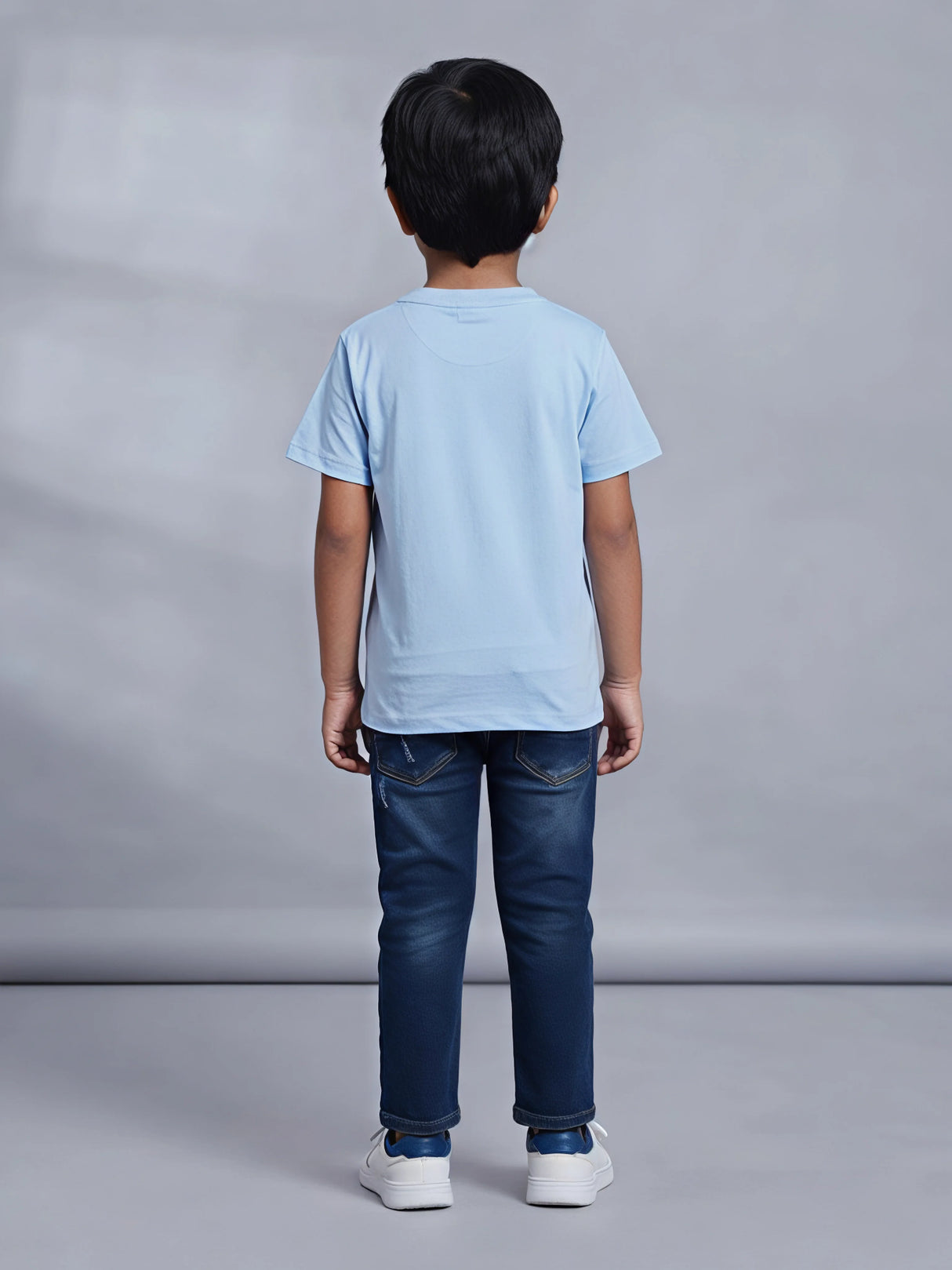 Boys Light Blue Mickey Mouse Printed T-Shirt