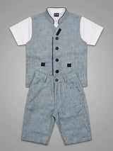 Boys Blue Waistcoat & Shorts Coordinate Set