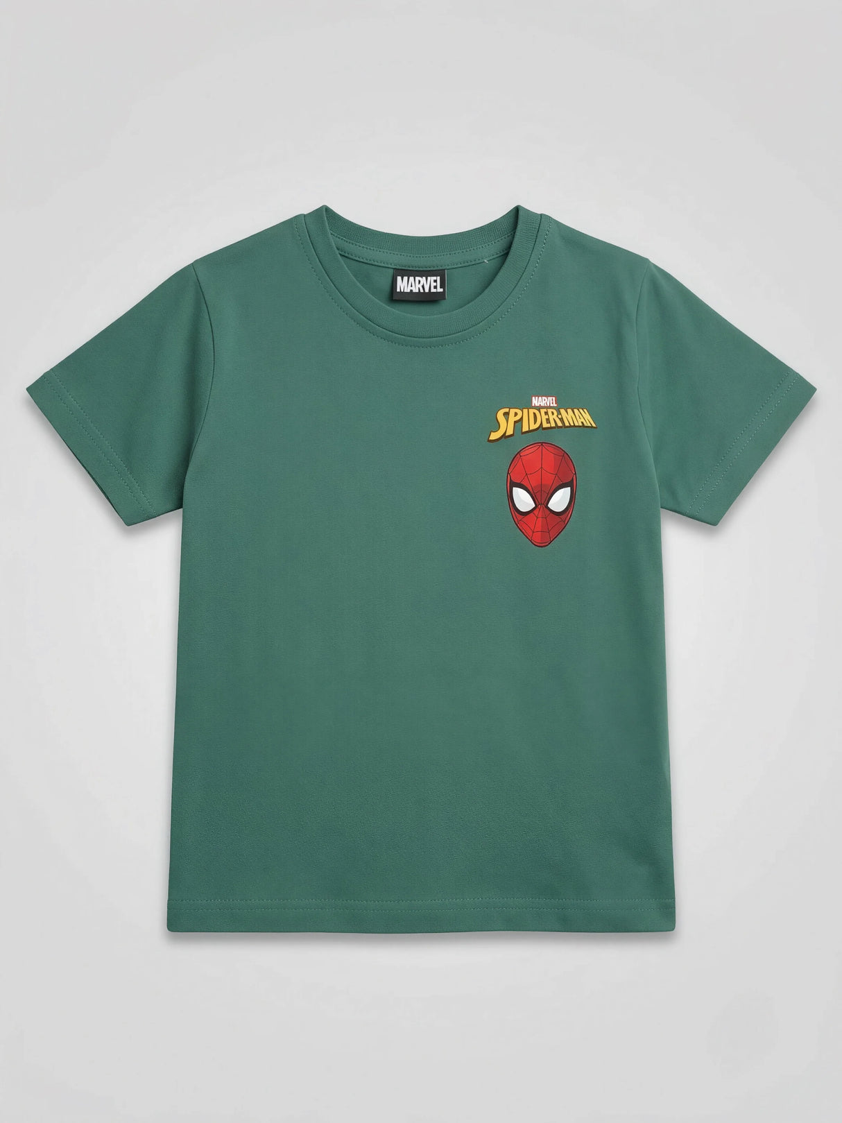 Boys Green Spider-Man Graphic Cotton T-Shirt